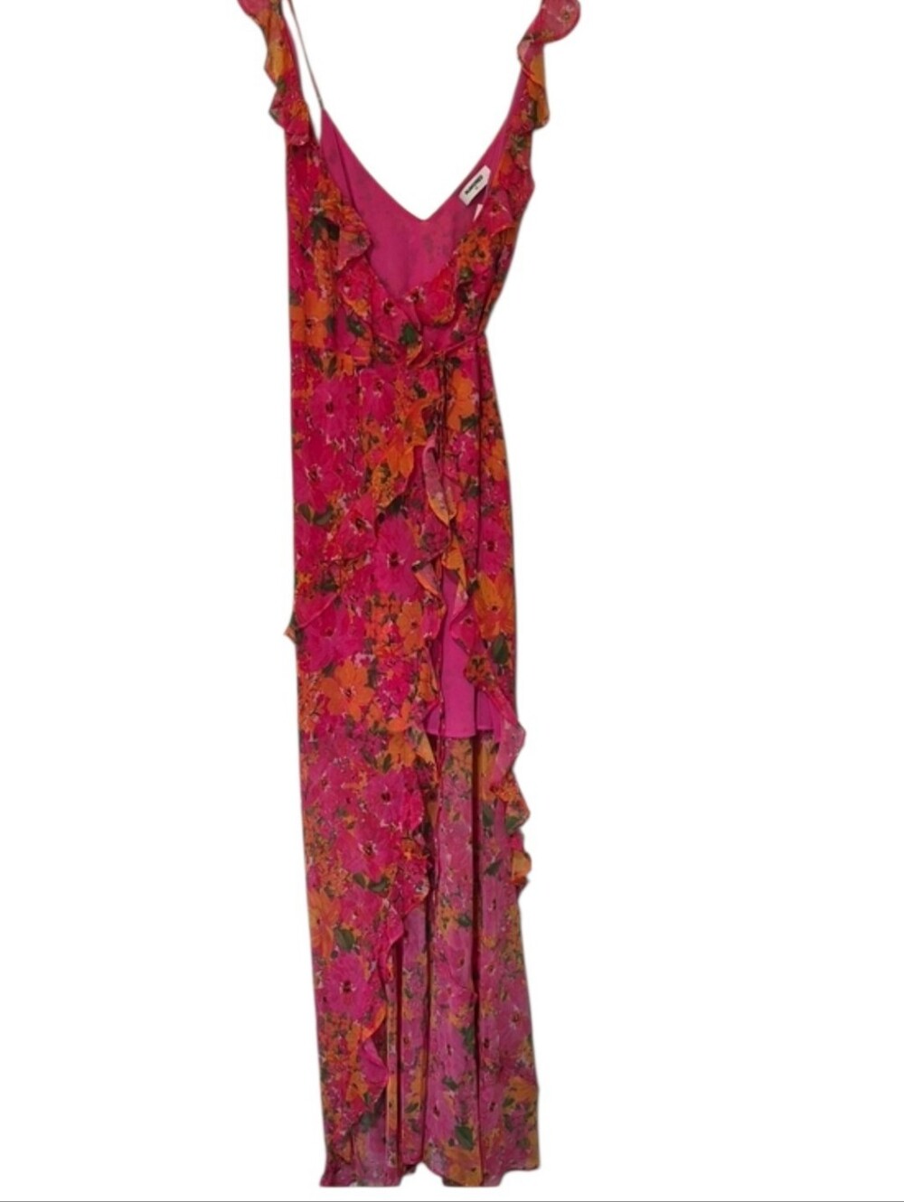 Rumored Just Like Heaven Begonia Floral Ruffle Wrap Maxi Dress XL NWT
